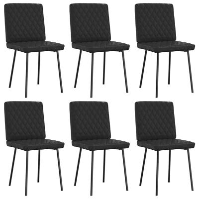 Eetkamerstoelen 6 st kunstleer zwart