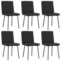 Eetkamerstoelen 6 st kunstleer zwart - thumbnail