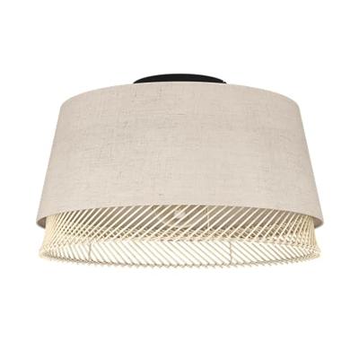 Eglo PlafondlampTabley Ø 38cm - linnen met rotan - 43974