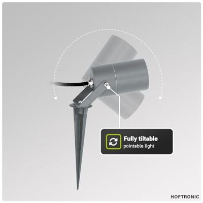 Set van 9 Spikey dimbare LED prikspots - excl. GU10 - Wandspot - IP65 voor binnen en buiten - Grondspies - Antraciet