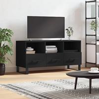 Tv-meubel 102x36x50 cm bewerkt hout zwart - thumbnail