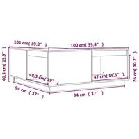 Salontafel 100x101x40,5 cm massief grenenhout grijs - thumbnail