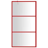 VidaXL Inloopdouchewand transparant 100x195 cm esg-glas rood - thumbnail