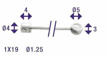 Elvedes schakel binnenkabel 2250mm rvs ø1,25mm n/t-nippel