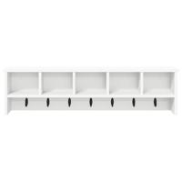 Wandgemonteerde kapstok Wit 100 x 16 x 26 cm Bewerkt hout - thumbnail
