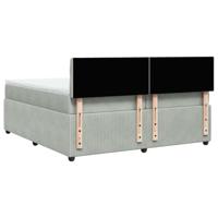 Boxspring met matras fluweel lichtgrijs 200x200 cm - thumbnail