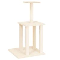vidaXL Kattenmeubel met sisal krabpalen 85,5 cm crèmekleurig, kattenpaal, kattenboom, kattenkrabpaal, kattenhuis, kattenmeubel, kattenpalen - thumbnail