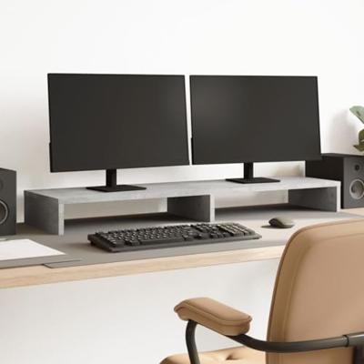 VidaXL Monitorstandaard 100x27x10 cm bewerkt hout betongrijs VidaXL Monitorstandaard 100x27x10 cm bewerkt hout betongrijs