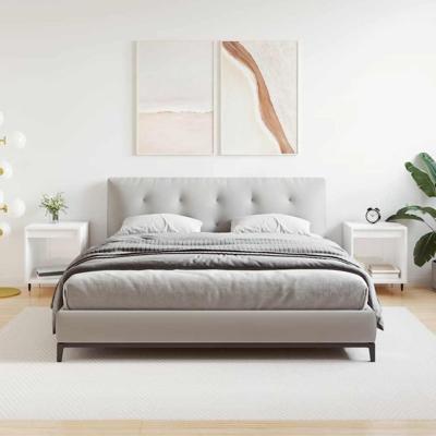 Nachtkastjes 2 st 40x35x50 cm bewerkt hout hoogglans wit