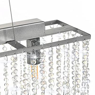 VidaXL Plafondlamp met kristallen kralen 104 cm zilverkleurig