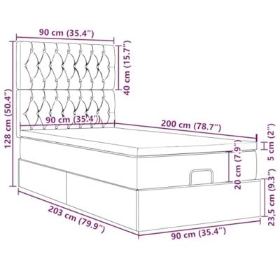Ottoman bed met matras en LED's 90x200cm stof zwart