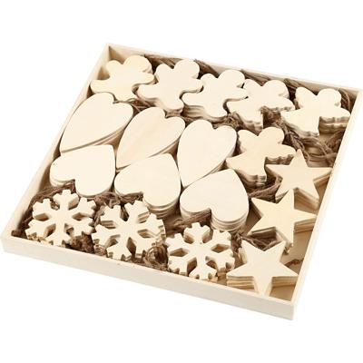 Creativ Company Houten ornamenten kerst thema divers, 90st.