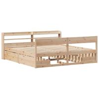 Bedframe zonder matras massief grenenhout 200x200 cm - thumbnail