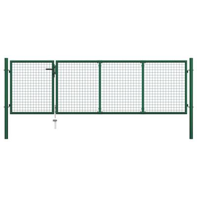 Tuinpoort staal 350x100 cm groen
