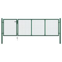 Tuinpoort staal 350x100 cm groen - thumbnail