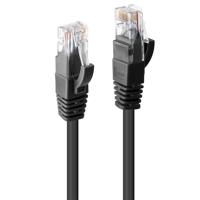 LINDY 48075 RJ45 Netwerkkabel, patchkabel CAT 6 U/UTP 0.30 m Zwart 1 stuk(s) - thumbnail