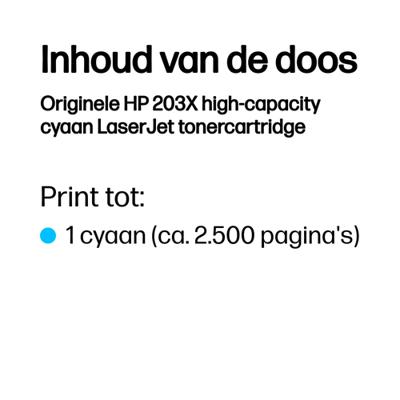 HP 203X originele LaserJet cyaan toner grote capaciteit (CF541X) voor HP Color LaserJet Pro M254 / M280 / M281 - thumbnail