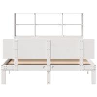 Bed met boekenkast zonder matras grenenhout wit 140x190 cm - thumbnail