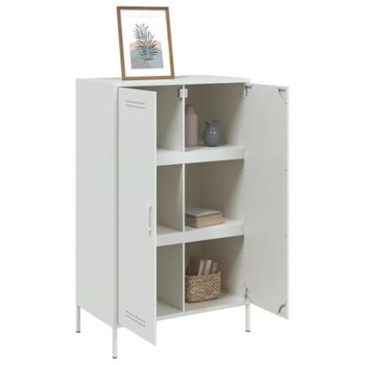 Hoge kast 68x39x113 cm staal wit