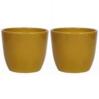 Floran bloempot boule 32x27 cm okergeel - thumbnail