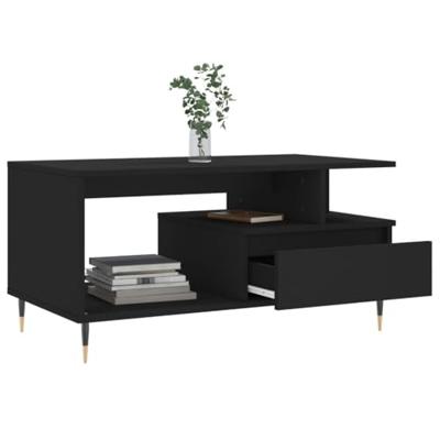 Salontafel 90x49x45 cm bewerkt hout zwart