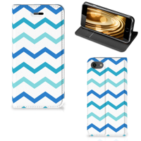 iPhone 7 | 8 | SE (2020) | SE (2022) | Hoesje met Magneet | Zigzag Blauw - thumbnail