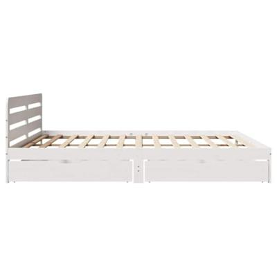 Bedframe zonder matras massief grenenhout wit 180x200 cm