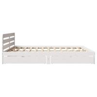 Bedframe zonder matras massief grenenhout wit 180x200 cm - thumbnail