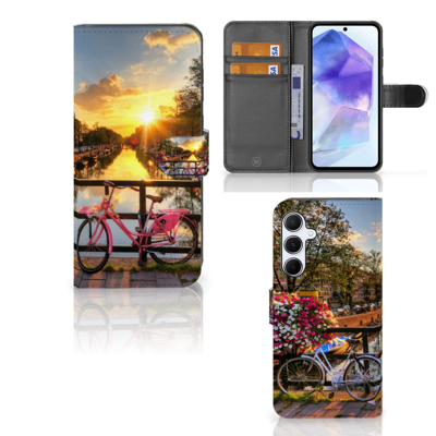 Samsung Galaxy A55 | Flip Cover | Amsterdamse Grachten | Portemonnee hoesje Samsung Galaxy A55 | Flip Cover | Amsterdamse Grachten | Portemonnee hoesje