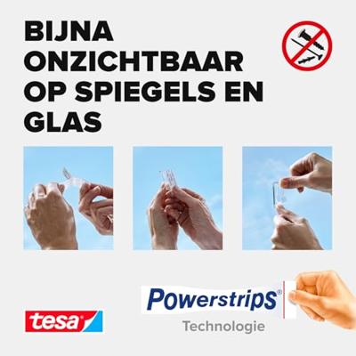 tesa POWERSTRIPS® Dubbelzijdig plakband Transparant Inhoud: 16 stuk(s) tesa POWERSTRIPS® Dubbelzijdig plakband Transparant Inhoud: 16 stuk(s)