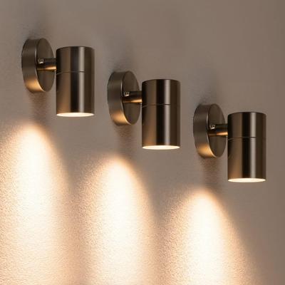 Set van 3 Mason - LED Wandlampen - 4 Watt 345 lumen - 2700K Warm wit - GU10 - Dimbaar - IP44 waterdicht - Industriële wandlamp - Voor binnen en buiten - RVS