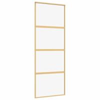 Schuifdeur 76x205 cm helder ESG-glas en aluminium goudkleurig - thumbnail