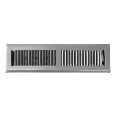 Vloerrooster Verstelbaar Met Vaste Schoepen - Gatmaat 305 X 57mm - Staal - Grijs Ral9006 Vloerrooster Verstelbaar Met Vaste Schoepen - Gatmaat 305 X 57mm - Staal - Grijs Ral9006