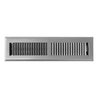 Vloerrooster Verstelbaar Met Vaste Schoepen - Gatmaat 305 X 57mm - Staal - Grijs Ral9006 - thumbnail