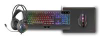Toetsenbord en muis Mars Gaming MCP124PROES Zwart Multicolour Qwerty Spaans (4 Stuks) - thumbnail