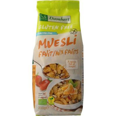 Damhert Muesli fruit noten glutenvrij bio 200 Gram