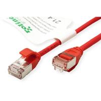 ROLINE GREEN F/UTP DataCenter Patchkabel Cat.6A (Class EA), LSOH, extra dun, rood, 0,3 m - thumbnail