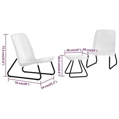 Rio balkon loungeset wit