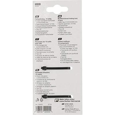 FISCHER FAHRRAD Fietsreparatiegereedschap 15-delig