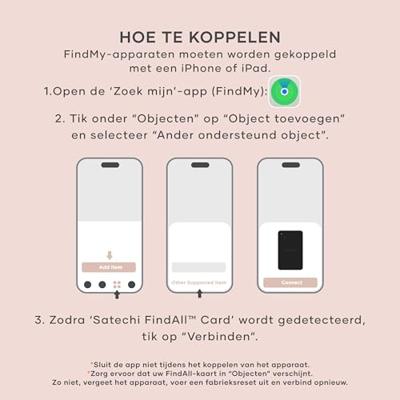 Satechi FindAll tracking kaart met FindMy - Desert Rose Satechi FindAll tracking kaart met FindMy - Desert Rose
