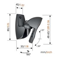 Vogels VLB 500 Luidspreker-wandbeugel Kantelbaar, Draaibaar Zwart 1 paar - thumbnail