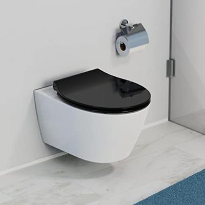 Schutte Duroplast WC-bril SLIM BLACK met soft-close en quick-release | zwart
 82710 - thumbnail