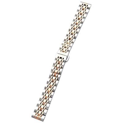 By Qubix - Metalen schakelbandje - Zilver met rosé goud - Compatible met Garmin Lily 2 - Compatible Garmin bandje