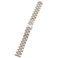 By Qubix - Metalen schakelbandje - Zilver met rosé goud - Compatible met Garmin Lily 2 - Compatible Garmin bandje - thumbnail