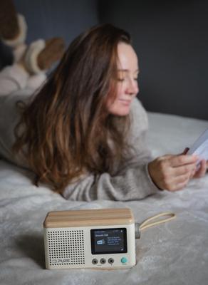 Pure Classic Mini Cotton White/Oak EU/UK/AUS Radio DAB+, FM Eiken, Wit