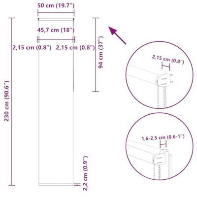 Rolgordijn verduisterend 50x230cm stofbreedte 45,7 cm polyester