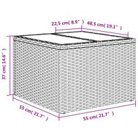 9-delige Loungeset met kussens poly rattan zwart - thumbnail