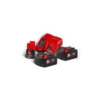 Milwaukee M18 NRG-502 Accu Starterset 18V 2x 5.0Ah - 4933459217 - thumbnail
