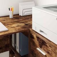 Hoekbureau 2 pcs Gerookt eiken 102 x 50 x 75 cm Bewerkt hout - thumbnail