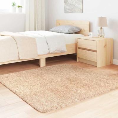 Hoogpolig vloerkleed NAVARRA 120x120 cm polyester beige